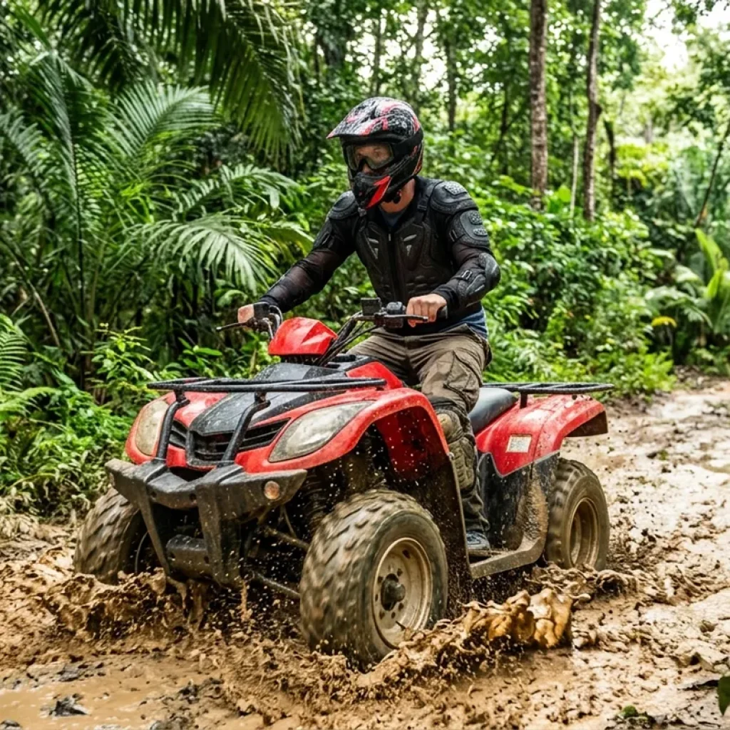 ATV Phuket jungle adventure tour with muddy trail