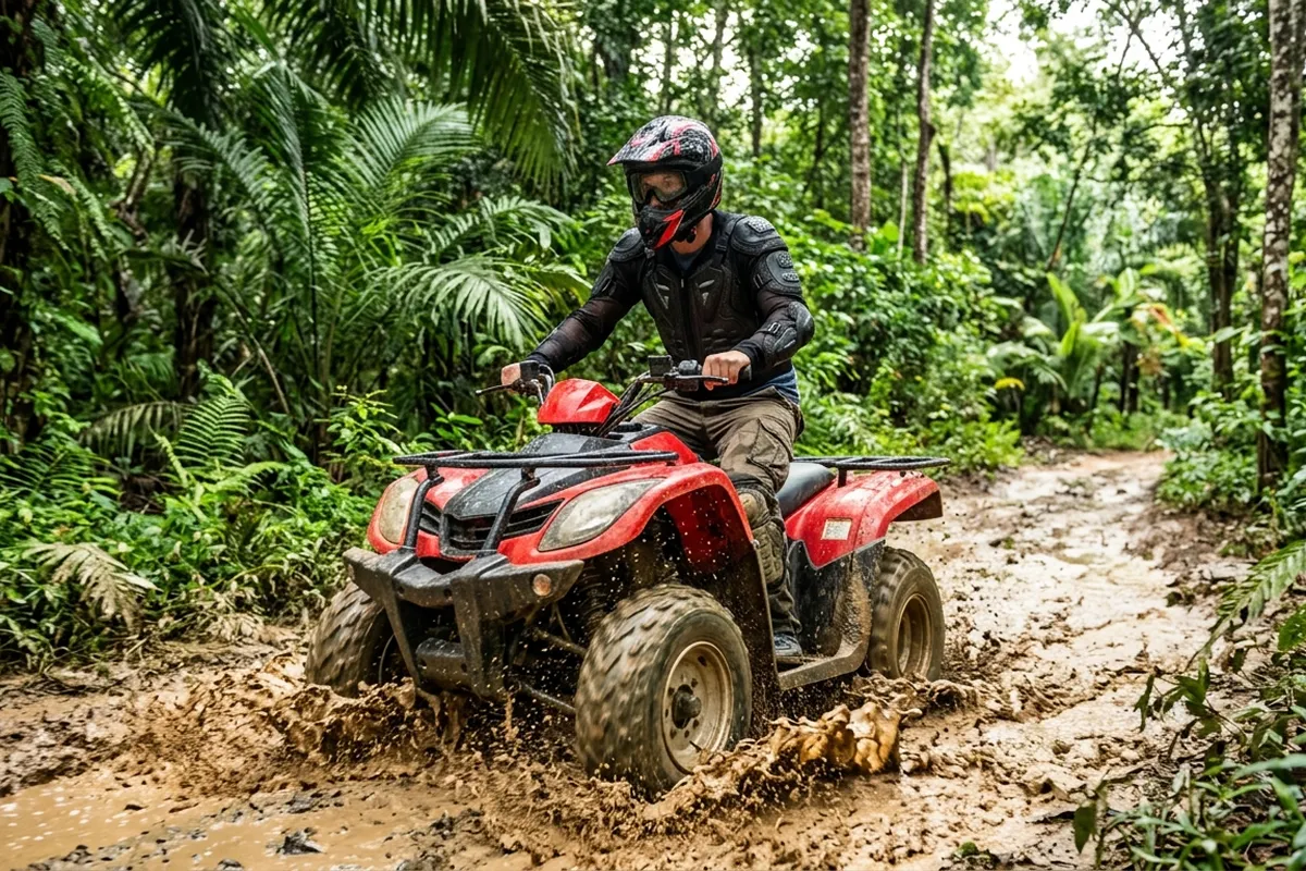 ATV Phuket jungle adventure tour with muddy trail