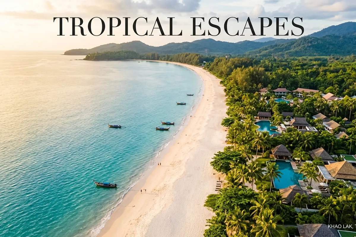 Aerial view of Khao Lak Beach Thailand for Khao Lak travel guide