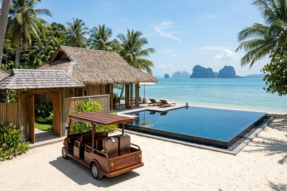 Pool villa arrival on Koh Yao Noi after private transfer from Phuket