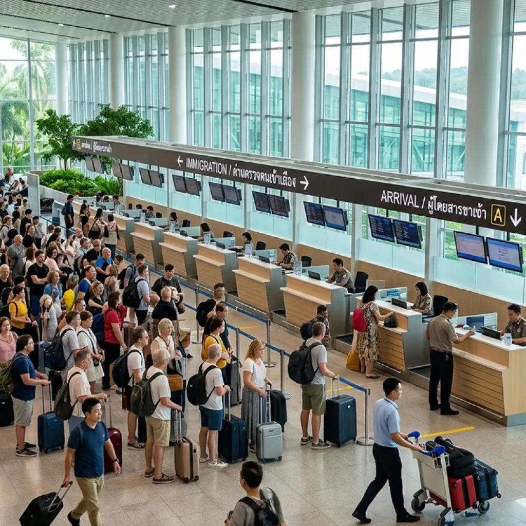 Phuket Airport HKT arrival hall immigration for Phuket airport tips