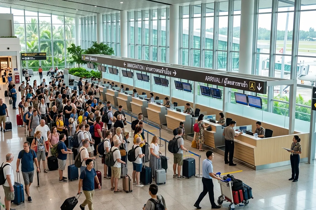 Phuket Airport HKT arrival hall immigration for Phuket airport tips