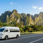 Toyota Commuter van on highway 401 to Khao Sok National Park