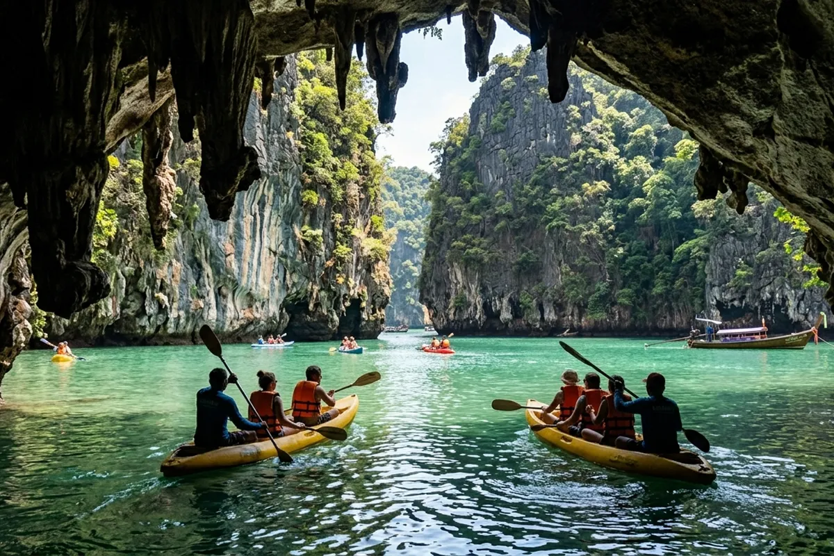 Sea canoe cave at Hong Island on James Bond Island tour